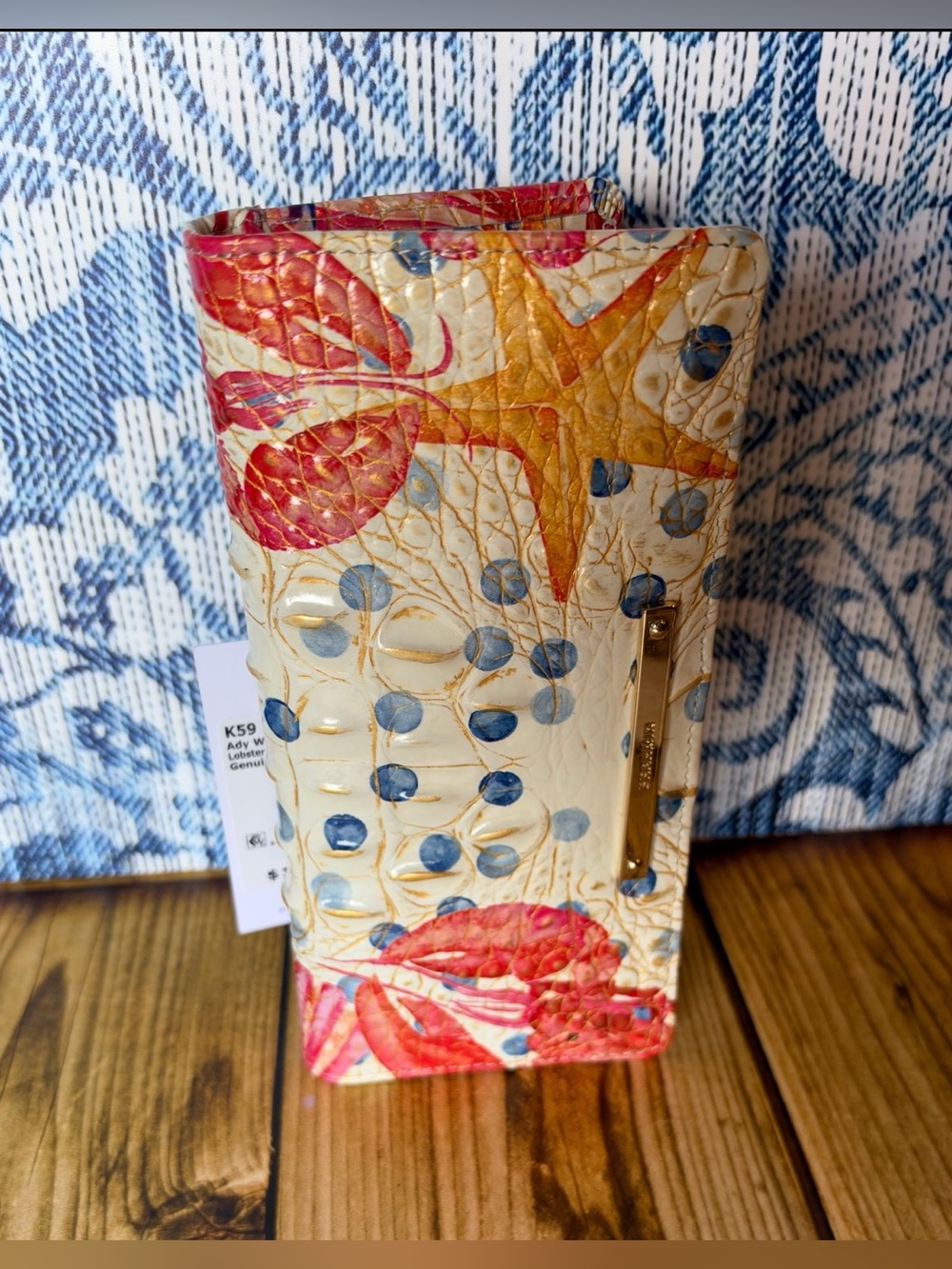 BRAHMIN ADY LOBSTER ROLL WALLET LOBSTER SHELLS STARFISH NWT Similar CHATTAWAY - Picture 4 of 7